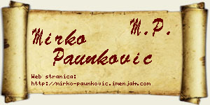 Mirko Paunković vizit kartica